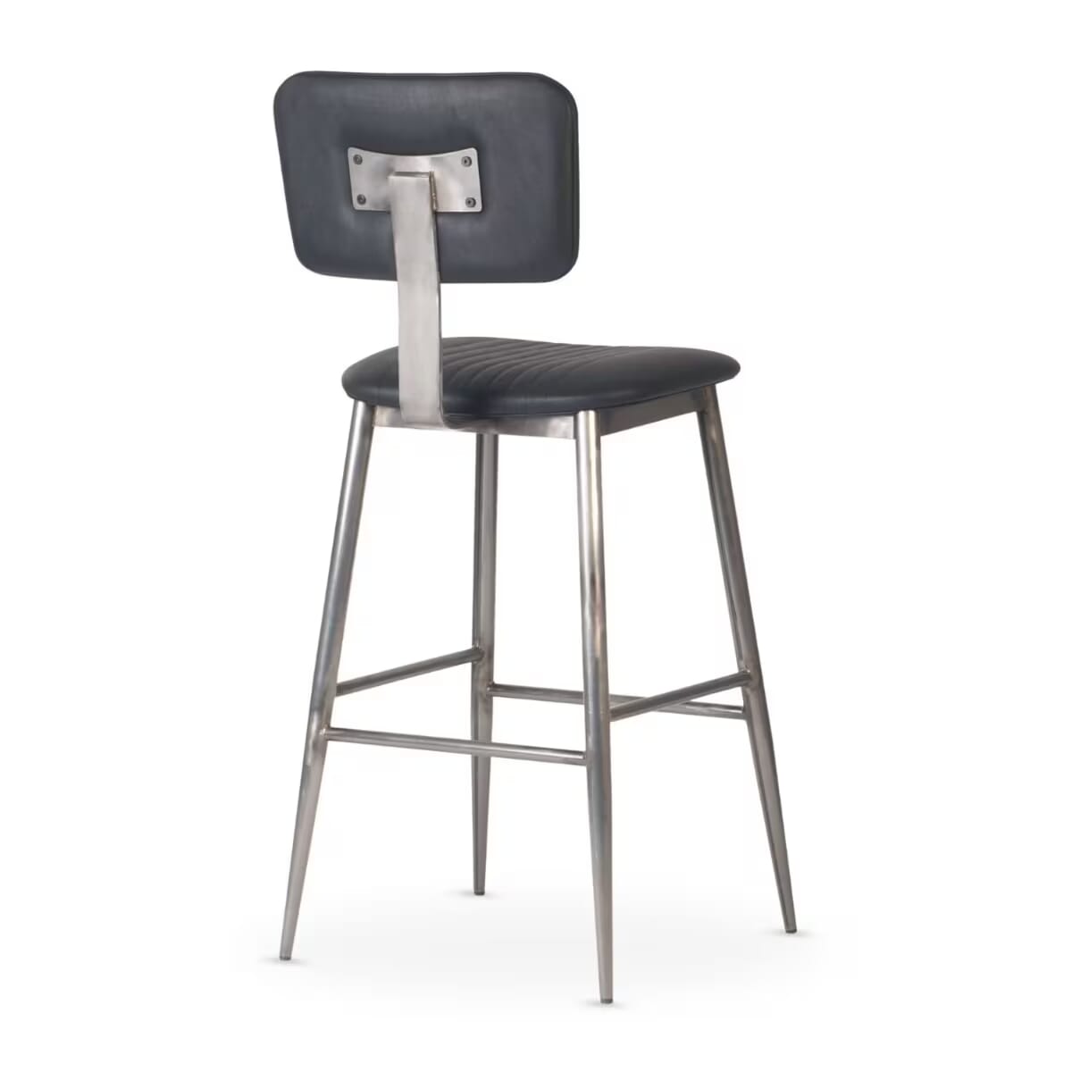 Clyde Collection Vintage Clear-Coat Frame Bar Stool with Choice of Two Vinyls