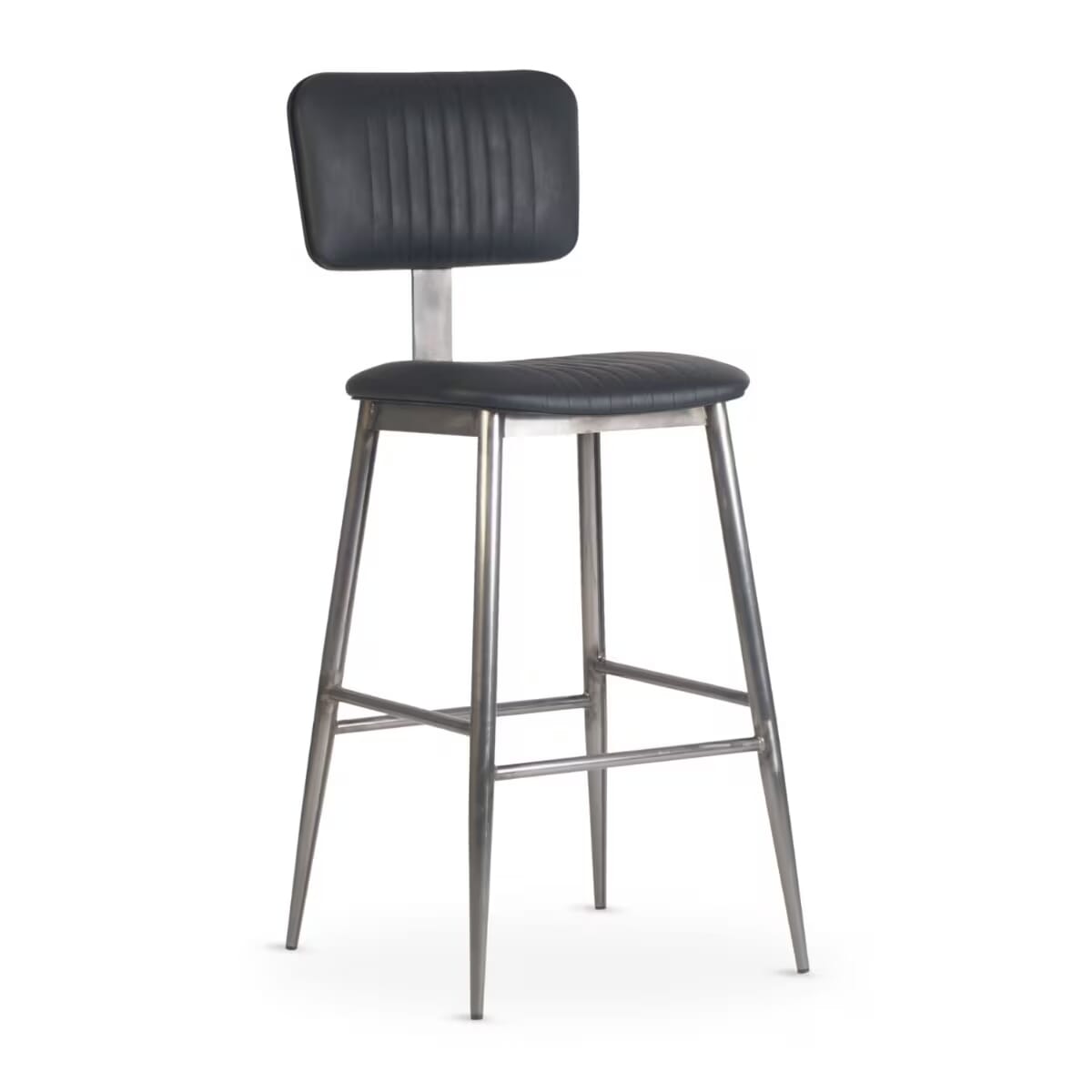 Clyde Collection Vintage Clear-Coat Frame Bar Stool with Choice of Two Vinyls