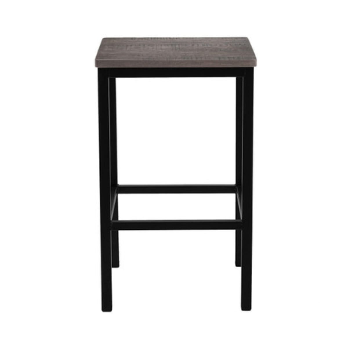 Updated title:  Elliot Collection Backless Black Frame Bar Stool with Gray Oak Seat