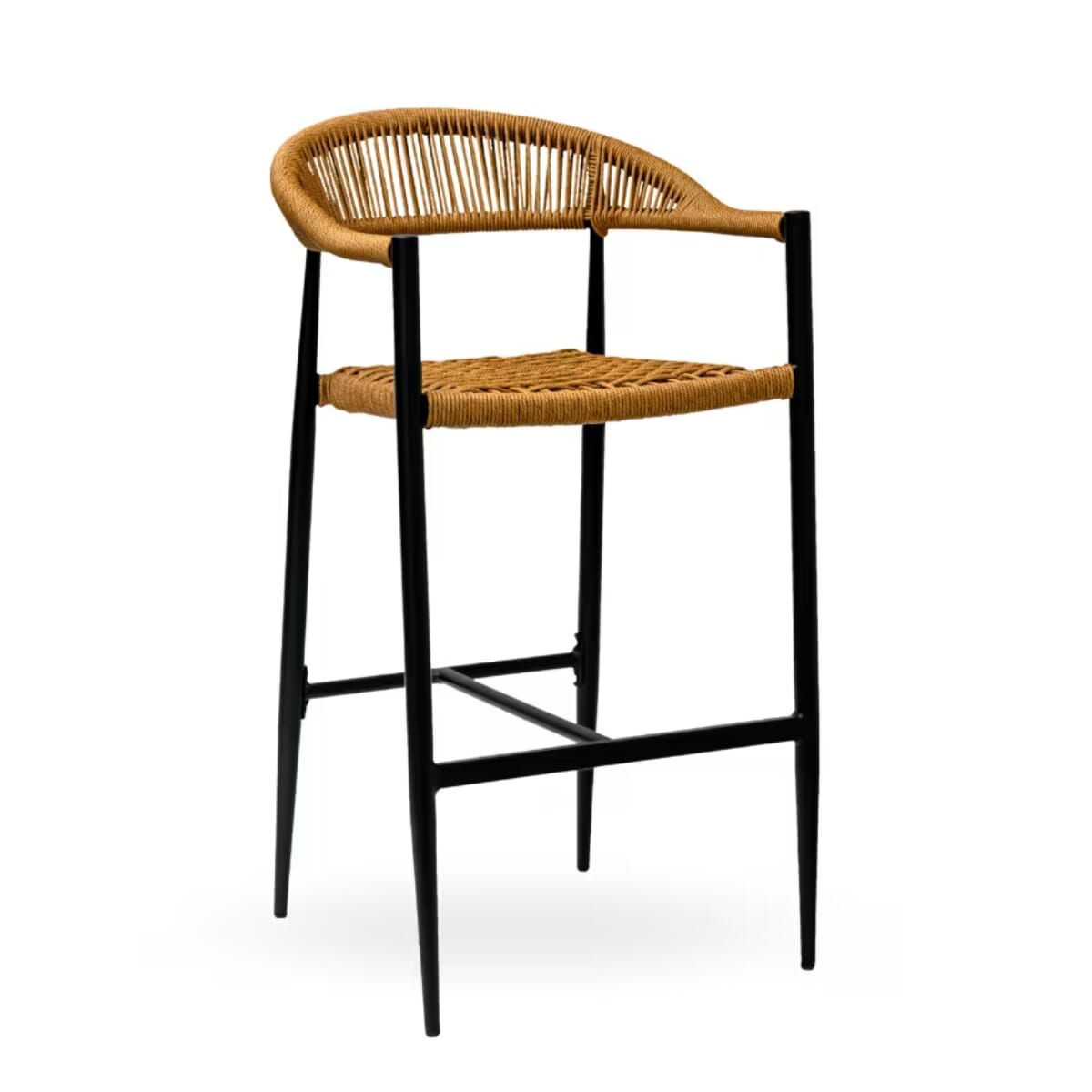 Fiji Outdoor Arm Bar Stool with Choice of 3 Wicker Colors