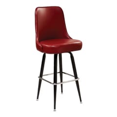 Finn Metal Restaurant Bar Stool with Choice of 2 Upholstered Seats -Red Vinyl