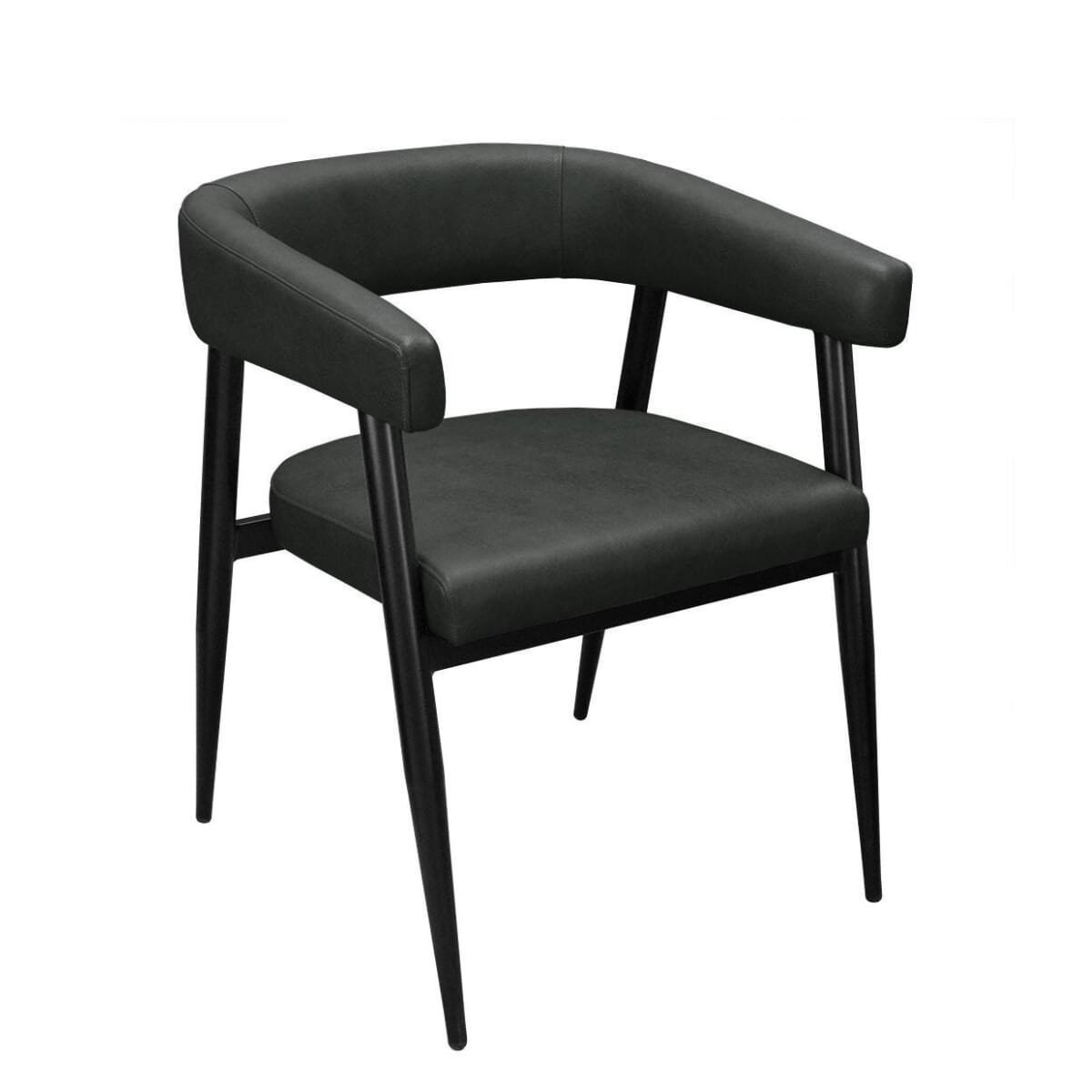 Lennox Collection Black Frame Chair with Choice of 2 Vinyls