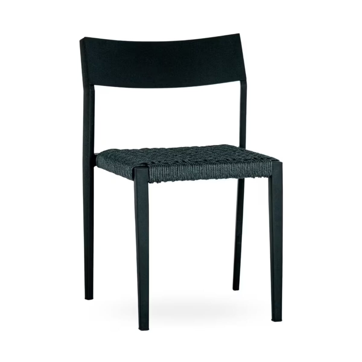 Milano Collection Black Frame Chair in Charcoal Textaline Rope