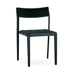 Milano Collection Black Frame Chair in Charcoal Textaline Rope