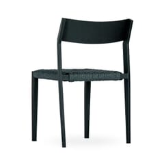 Milano Collection Black Frame Chair in Charcoal Textaline Rope