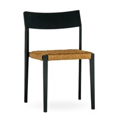 Milano Collection Black Frame Chair in Tan Textaline Rope