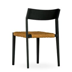 Milano Collection Black Frame Chair in Tan Textaline Rope