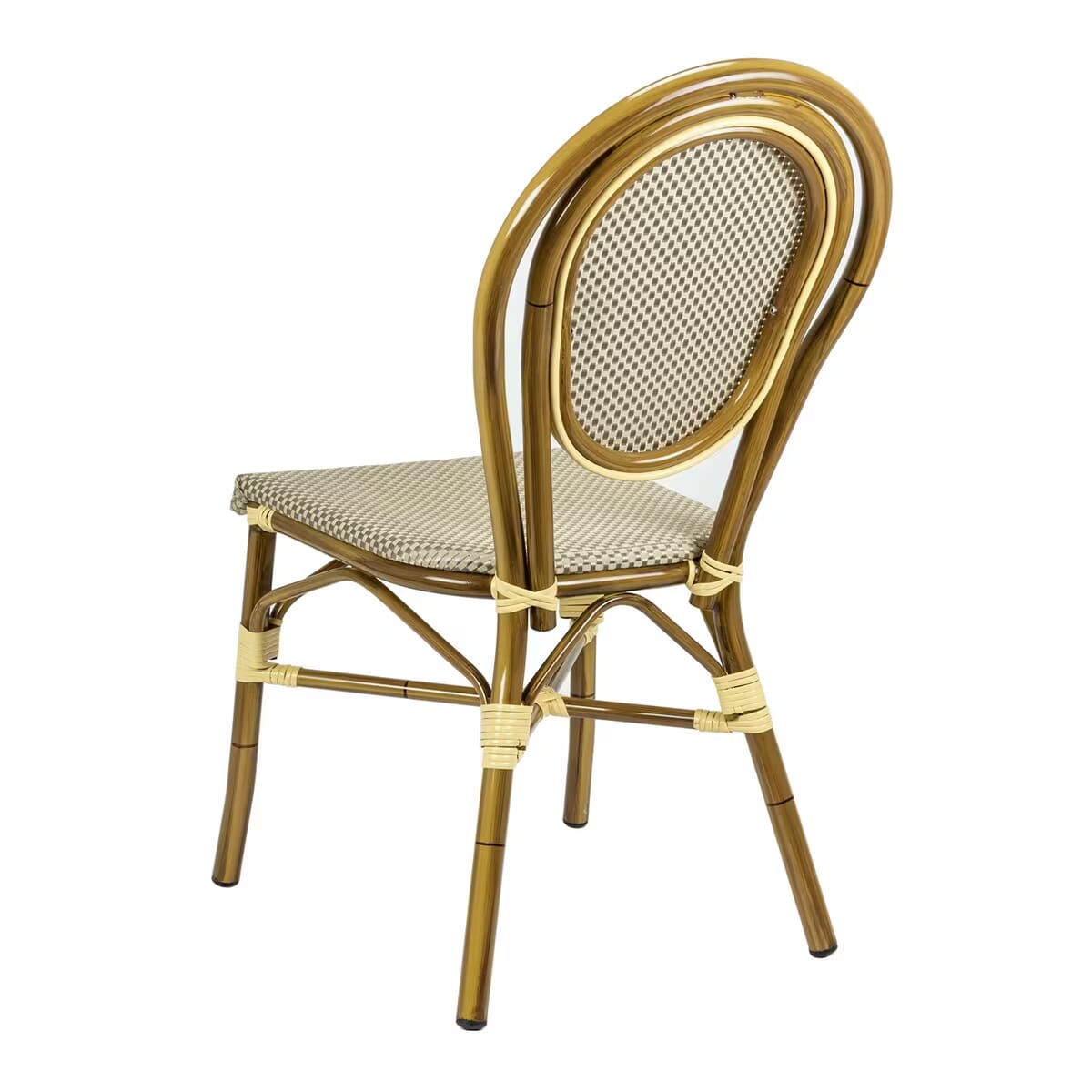Parisian Collection Outdoor Bistro Chair with Brown and Creme Weave