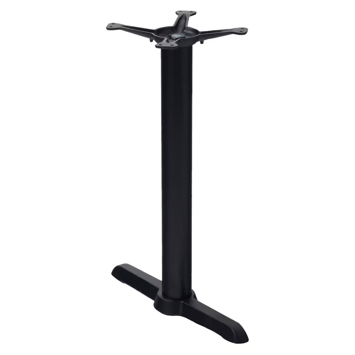 Metal Single Slat Restaurant Table Base &ndash; Black Powder-Coated Indoor