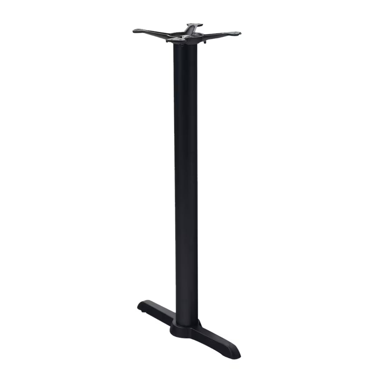 Metal Single Slat Restaurant Table Base &ndash; Black Powder-Coated Indoor