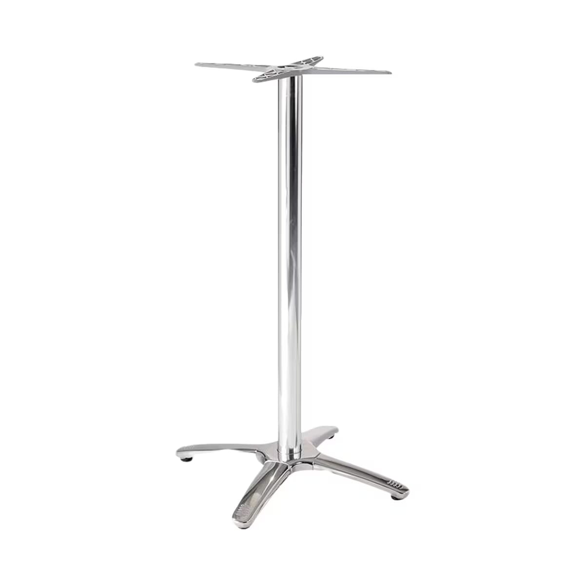 Polished Chrome Steel Table Base for Indoor and Outdoor Dining