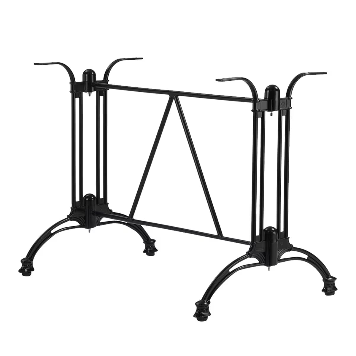 Commercial Aluminum 24 x 36 Indoor/Outdoor X-Style Table Base (Black Powder-Coated Finish)