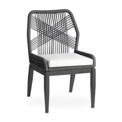 Trinidad Collection Black Frame Chair in Grey Textaline Rope