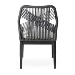 Trinidad Collection Black Frame Chair in Grey Textaline Rope