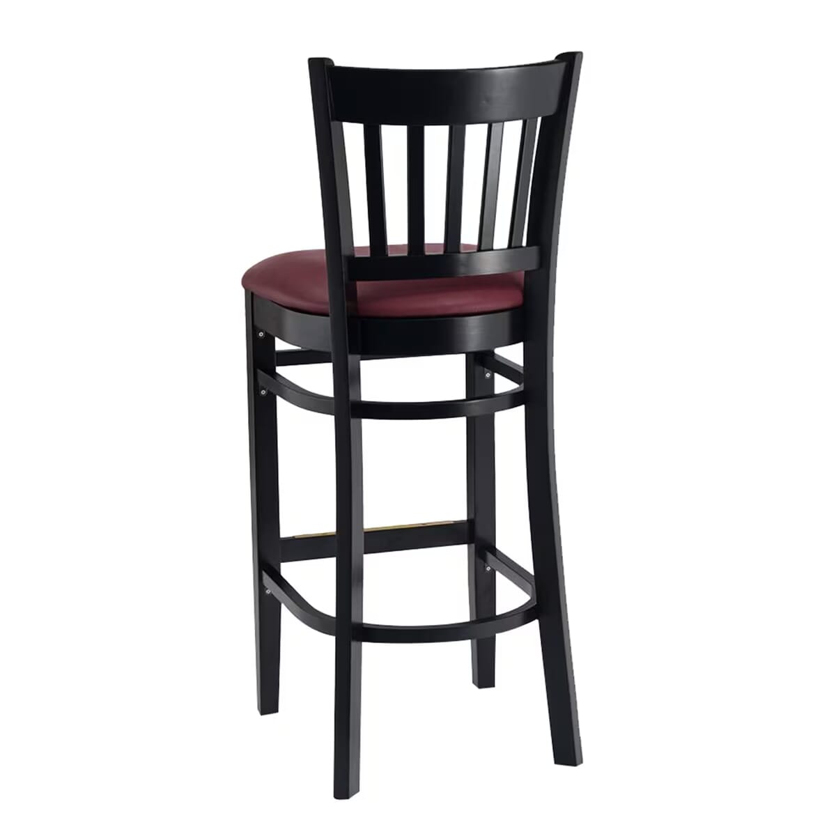 Gladiator Black Vertical Back Wooden Bar Stool with Choice of 3 Stock Vinyl Seats