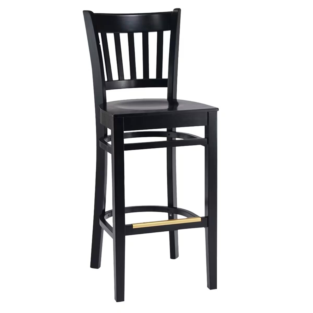 Gladiator Black Vertical Back Wooden Bar Stool
