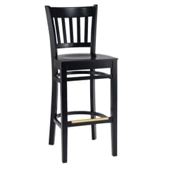 Gladiator Black Vertical Back Wooden Bar Stool