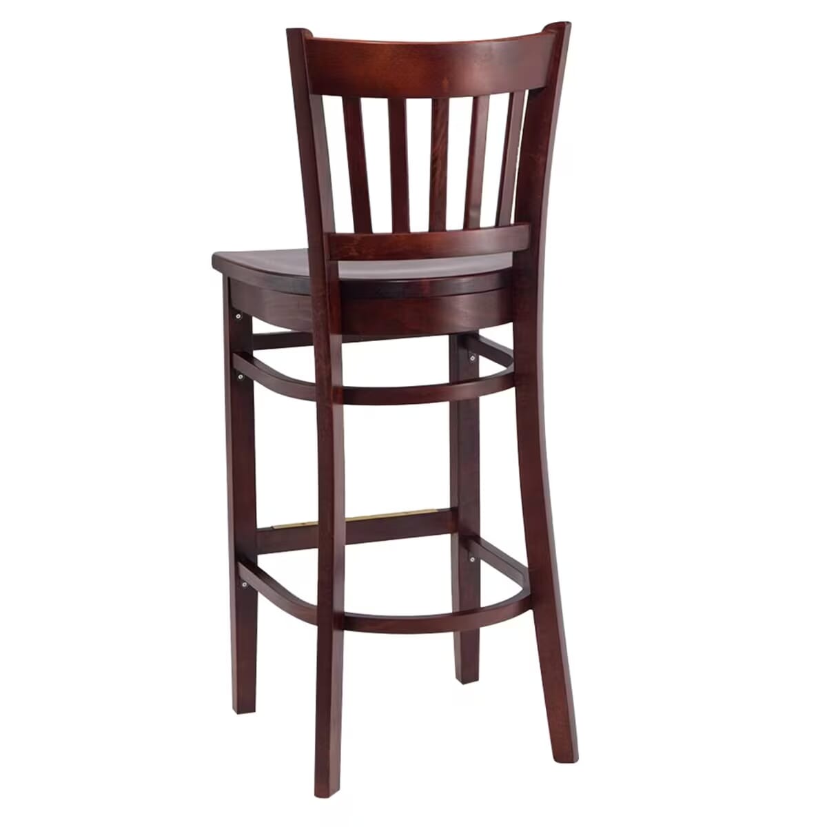Gladiator Dark Mahogany Vertical Back Wooden Bar Stool
