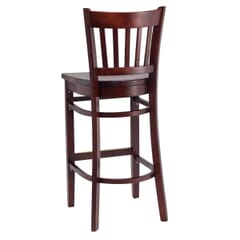 Gladiator Dark Mahogany Vertical Back Wooden Bar Stool