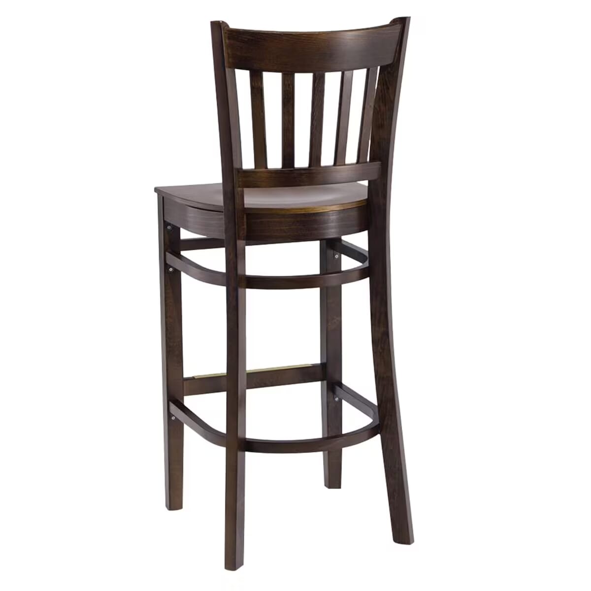 Gladiator Walnut Vertical Back Wooden Bar Stool