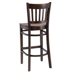 Gladiator Walnut Vertical Back Wooden Bar Stool