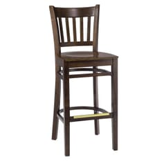 Gladiator Walnut Vertical Back Wooden Bar Stool