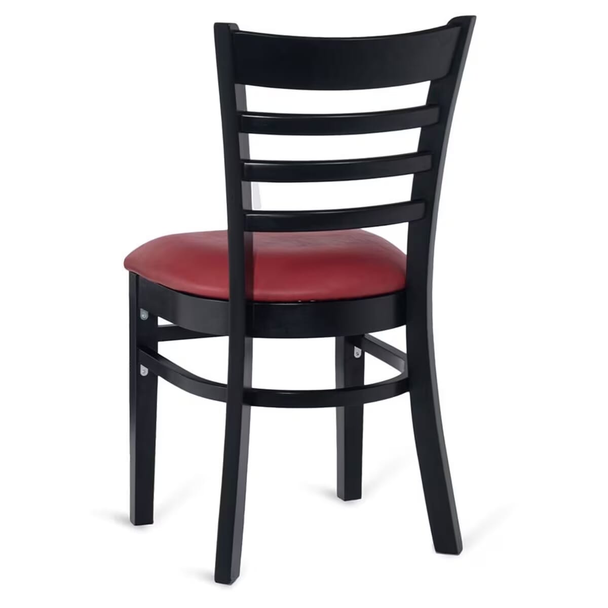 Gladiator Solid Wood Ladder-Back Commercial Restaurant Chair in Black (Multiple Vinyl Options!)
