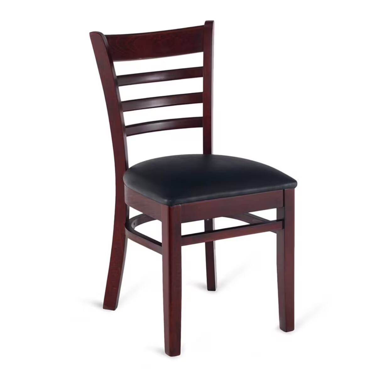 Gladiator Solid Wood Ladder-Back Commercial Restaurant Chair in Dark Mahogany (Multiple Vinyl Options!)