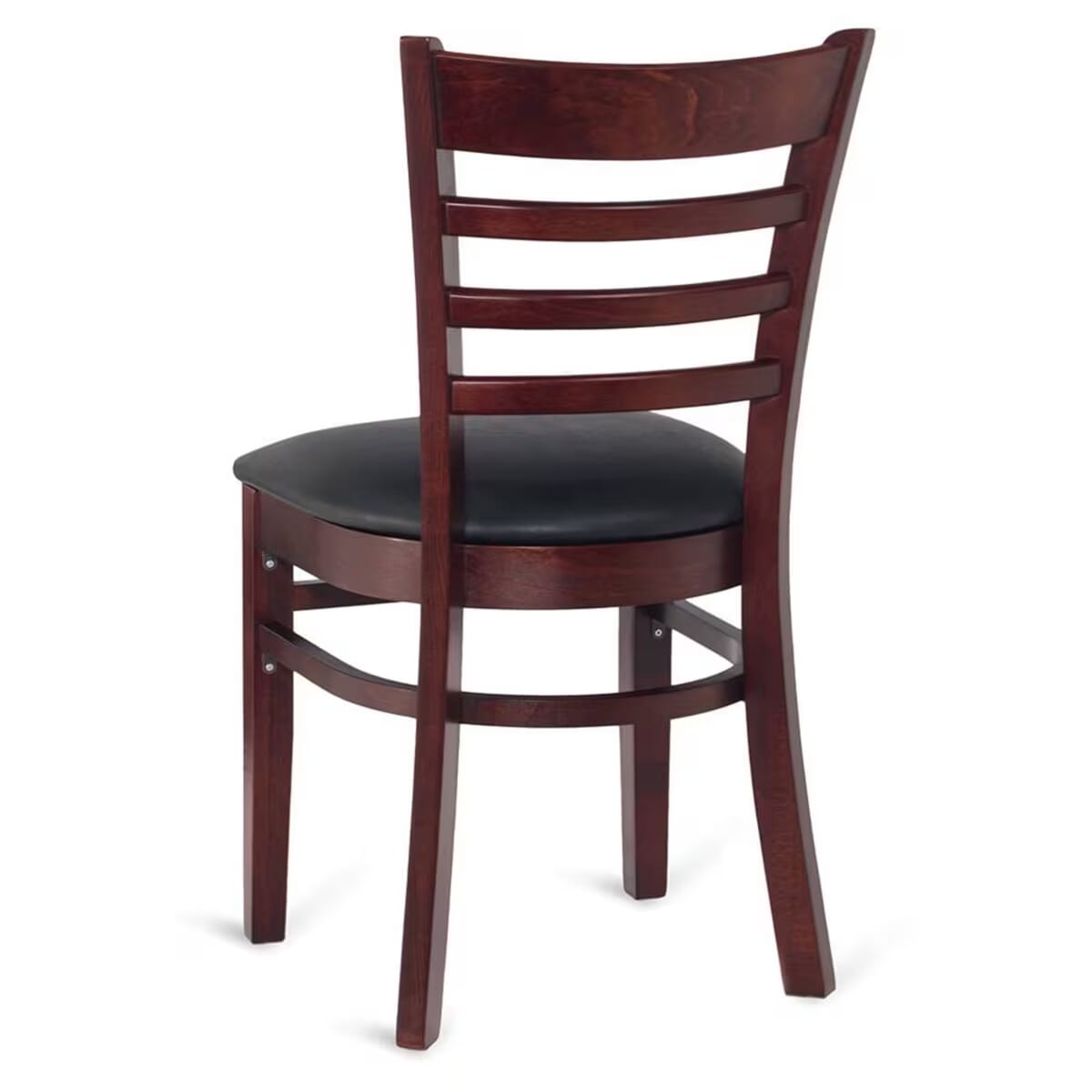 Gladiator Solid Wood Ladder-Back Commercial Restaurant Chair in Dark Mahogany (Multiple Vinyl Options!)