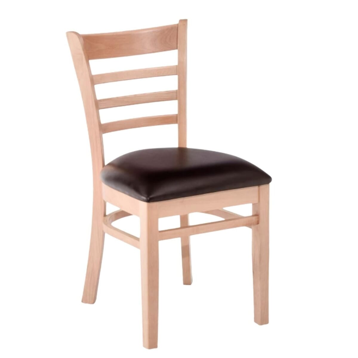 Gladiator Solid Wood Ladder-Back Commercial Restaurant Chair in Natural (Multiple Vinyl Options!)