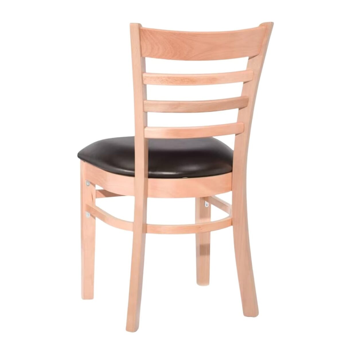 Gladiator Solid Wood Ladder-Back Commercial Restaurant Chair in Natural (Multiple Vinyl Options!)