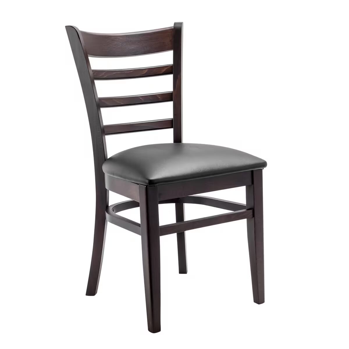 Gladiator Solid Wood Ladder-Back Commercial Restaurant Chair in Walnut (Multiple Vinyl Options!)