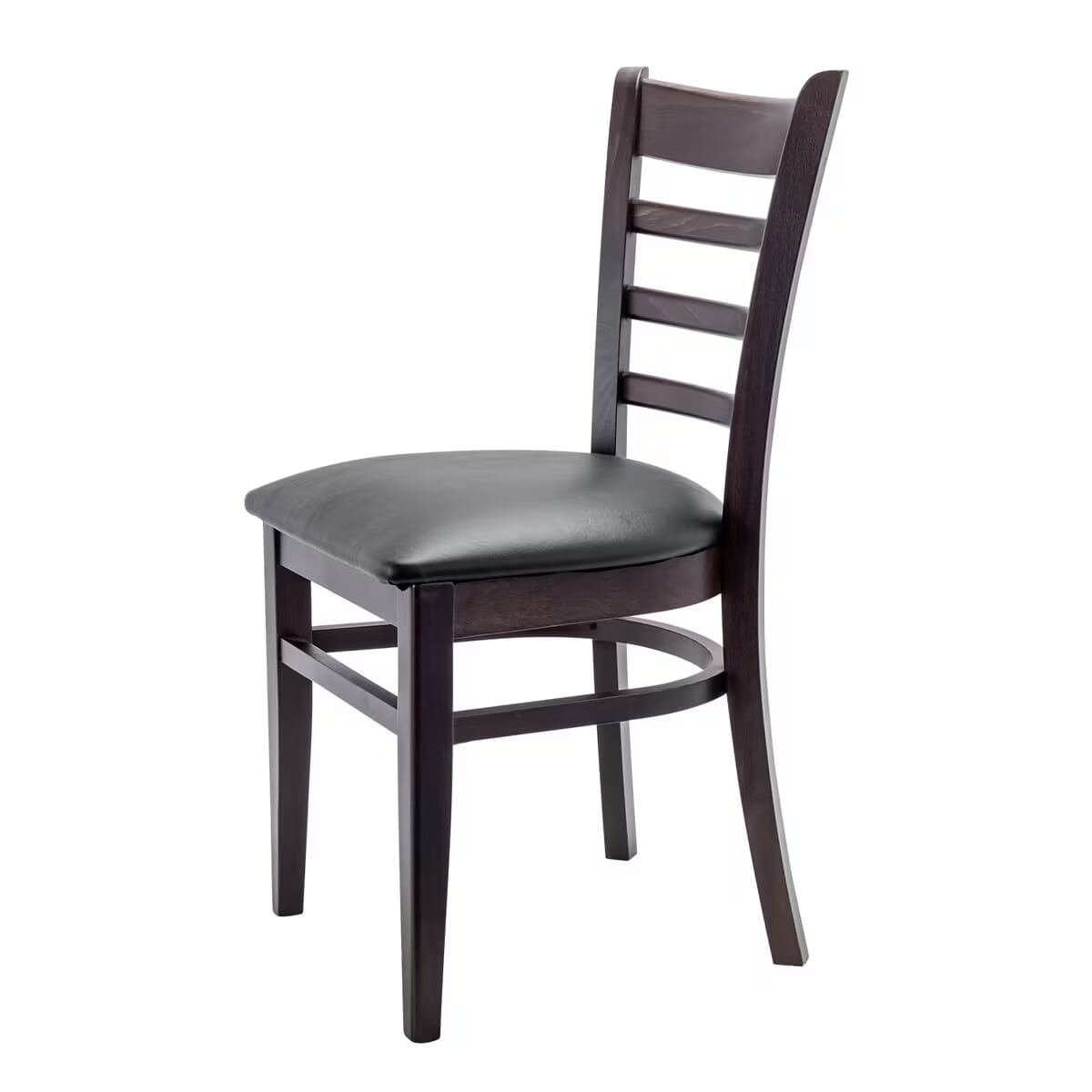Gladiator Solid Wood Ladder-Back Commercial Restaurant Chair in Walnut (Multiple Vinyl Options!)