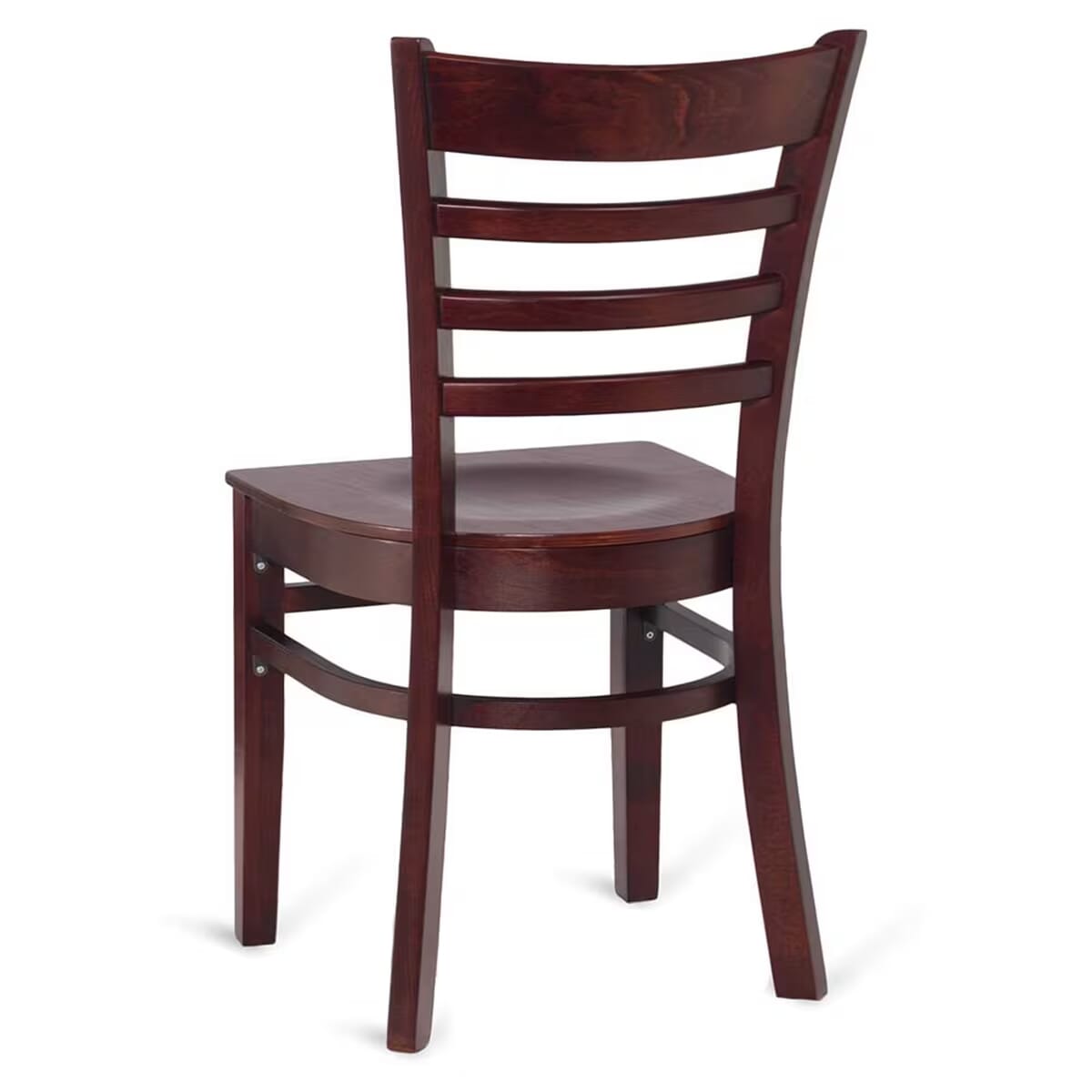 Gladiator Ladder Back Dark Mahogany Wood Restaurant Chair