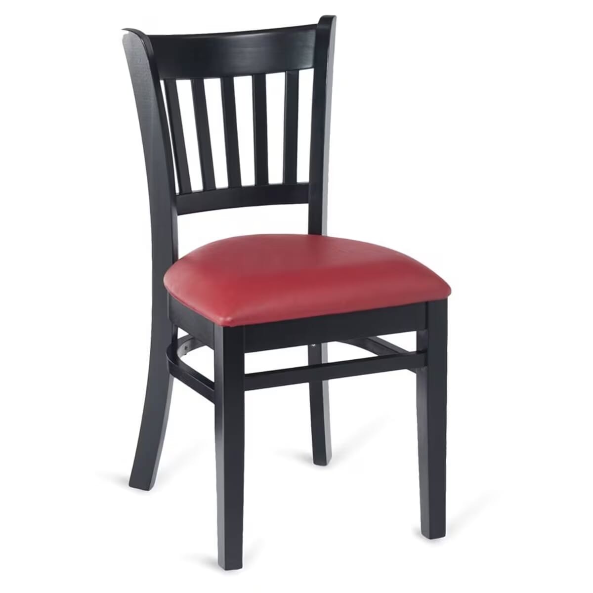 Gladiator Black Wood Vertical-Back Restaurant Chair (3 Vinyl Seat Options)