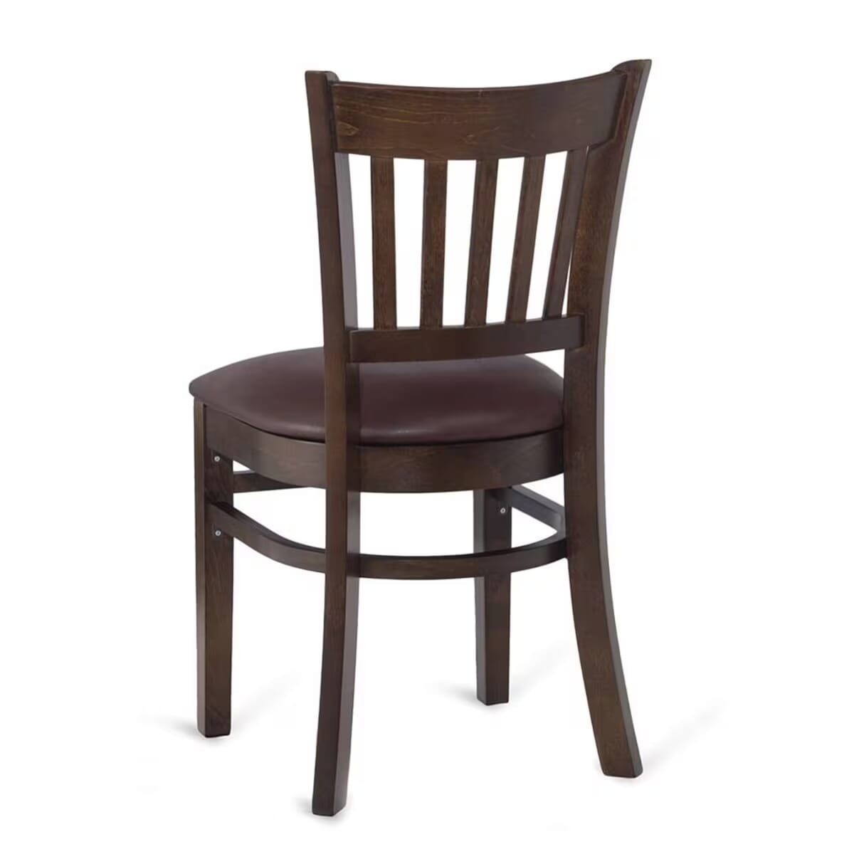 Gladiator Walnut Wood Vertical-Back Restaurant Chair (3 Vinyl Seat Options)