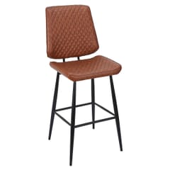 Mack Collection Quilted Black Frame Bar Stool with Rye Vinyl from East Coast Chair & Barstool