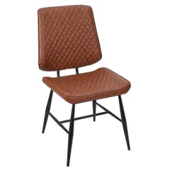 Mack Collection Quilted Black Frame Chair in Rye Vinyl from East Coast Chair & Barstool
