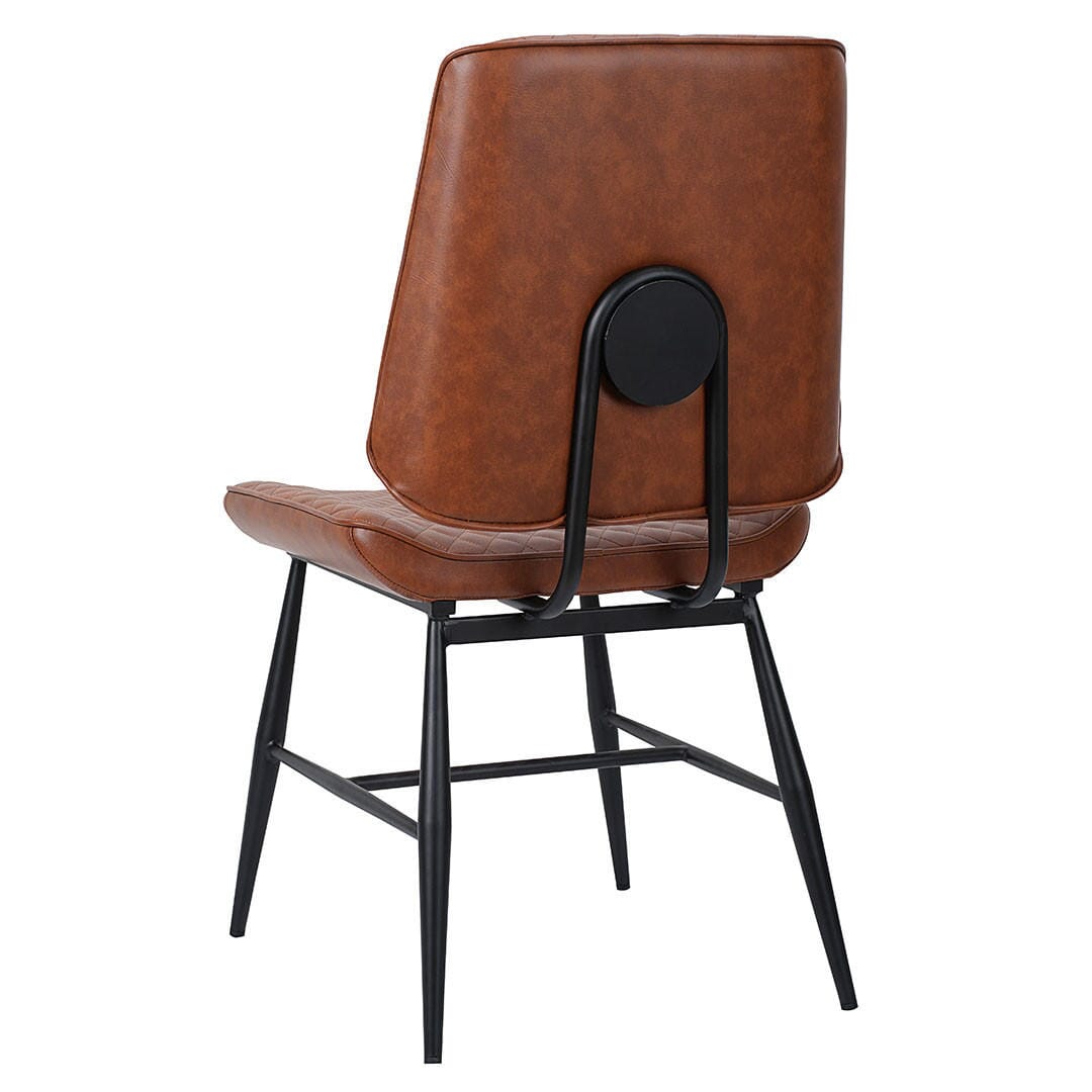 Mack Collection Quilted Black Frame Chair with Choice of 2 Vinyls