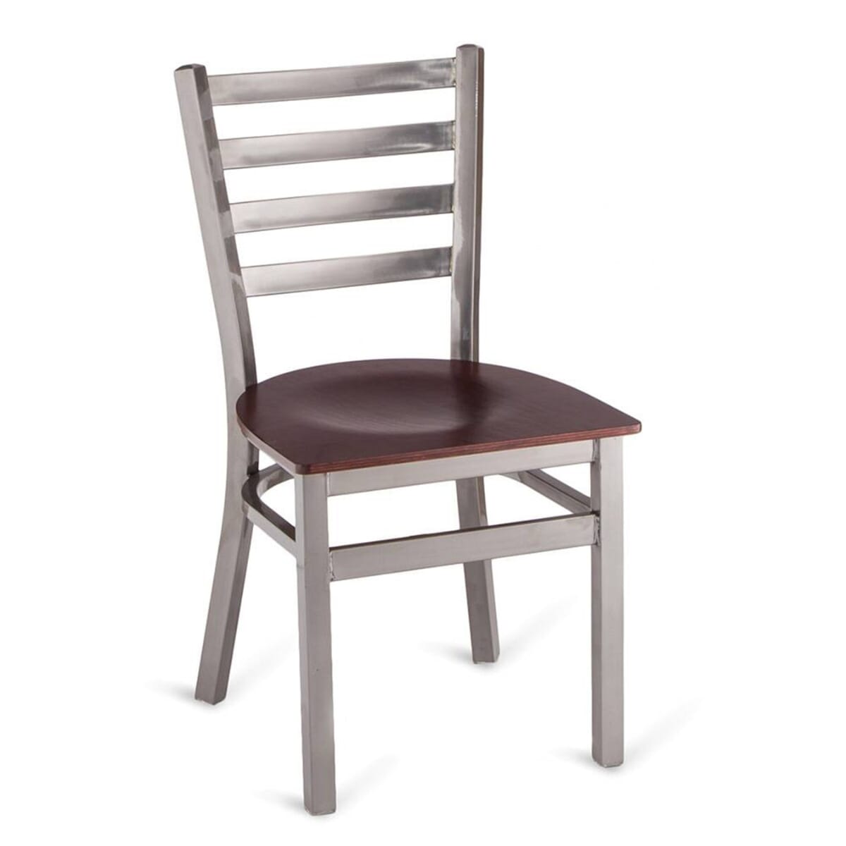 Gladiator Clear Coat Ladder Back Metal Chair with Choice of 7 Types of Seats