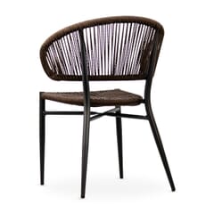 Stackable Outdoor Restaurant Rope Chair with Brown Seat and Back Material