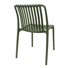 Stackable Outdoor Green Resin Restaurant Chair with Striped Seat and Back