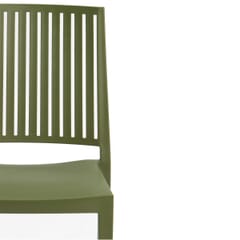 Stackable Outdoor Olive Resin Restaurant Chair with Striped Square Back