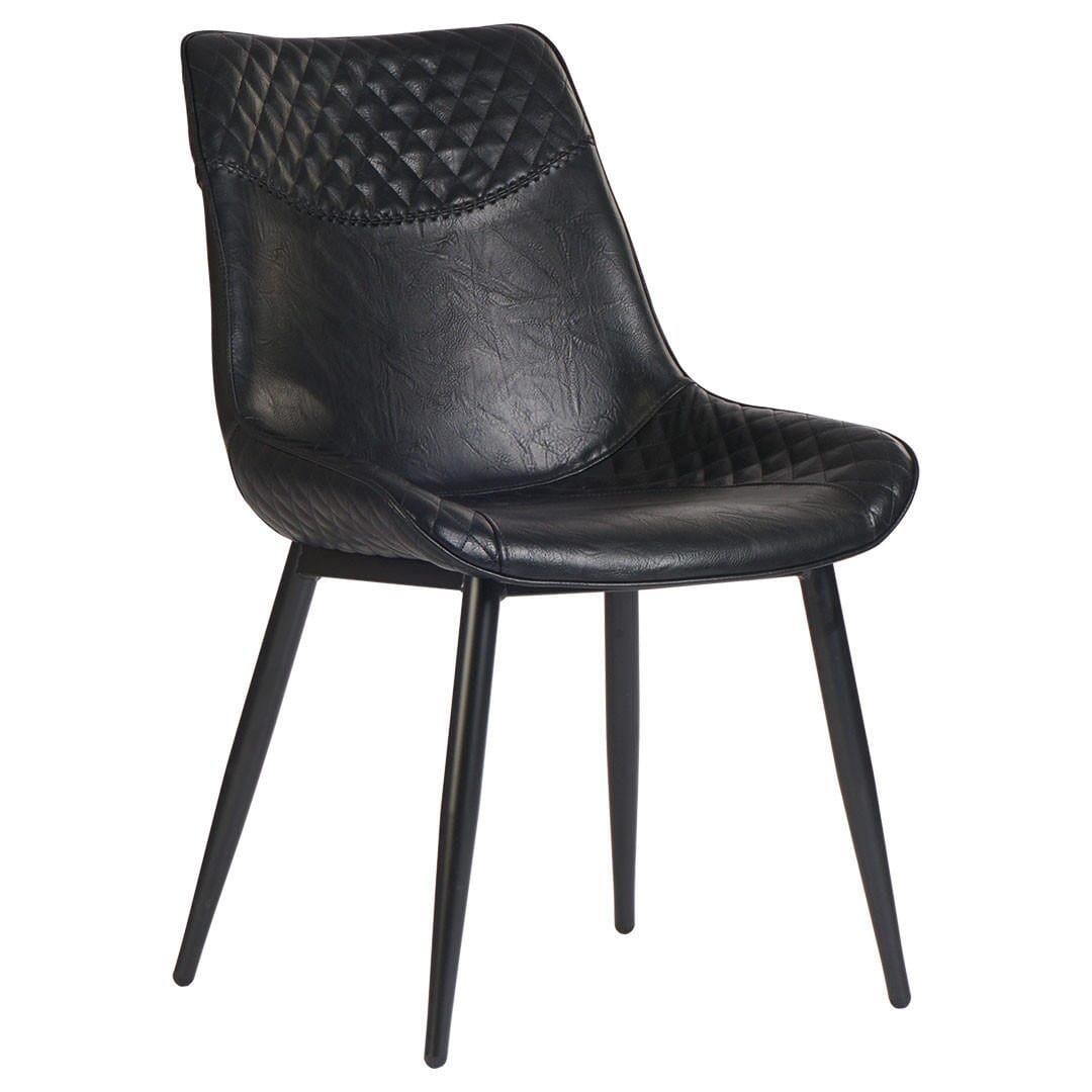 Santos Collection Cradle Quilted Black Frame Chair with Choice of 2 Vinyls