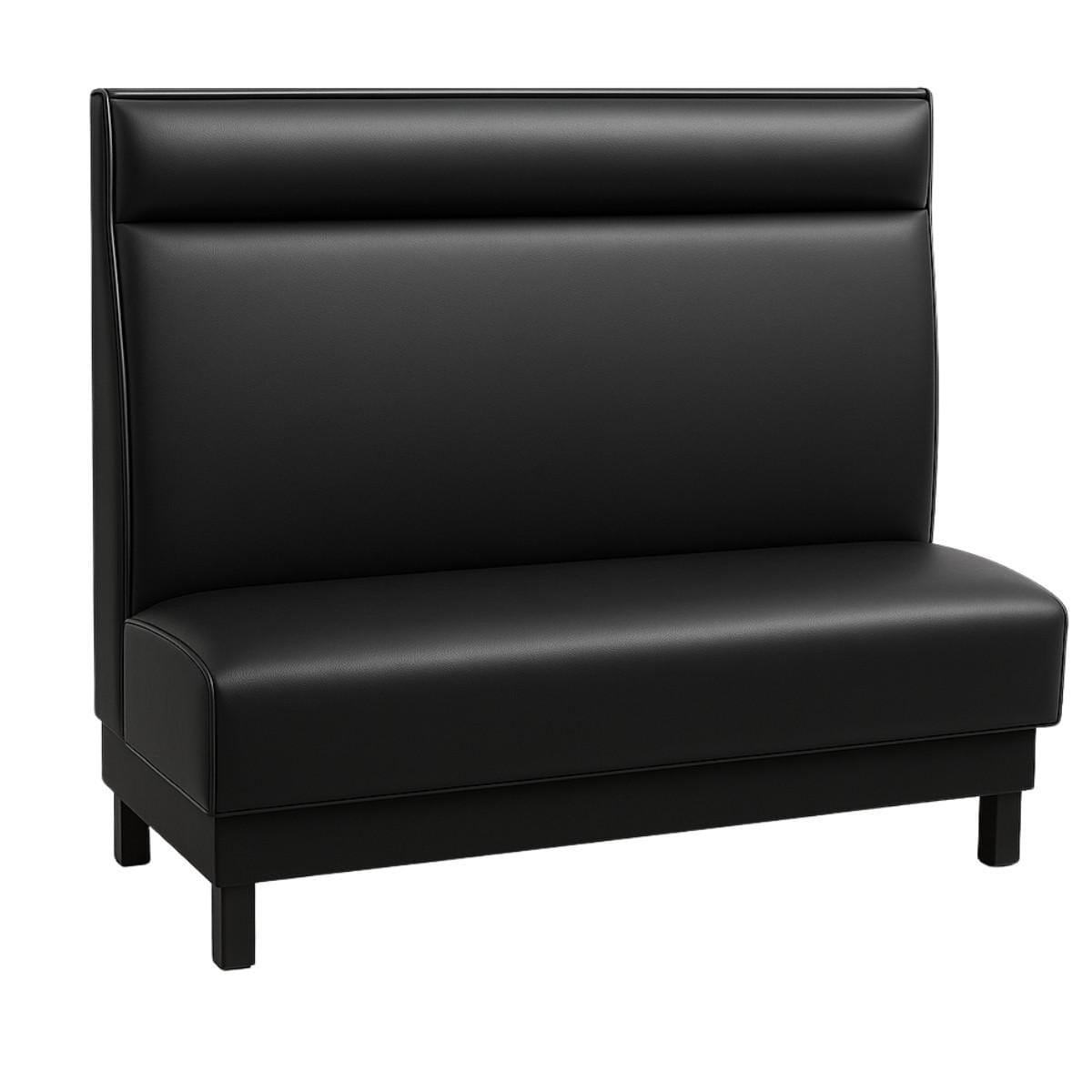 Sienna Upholstered Restaurant Booth with Headroll and Wood Legs with Custom Options