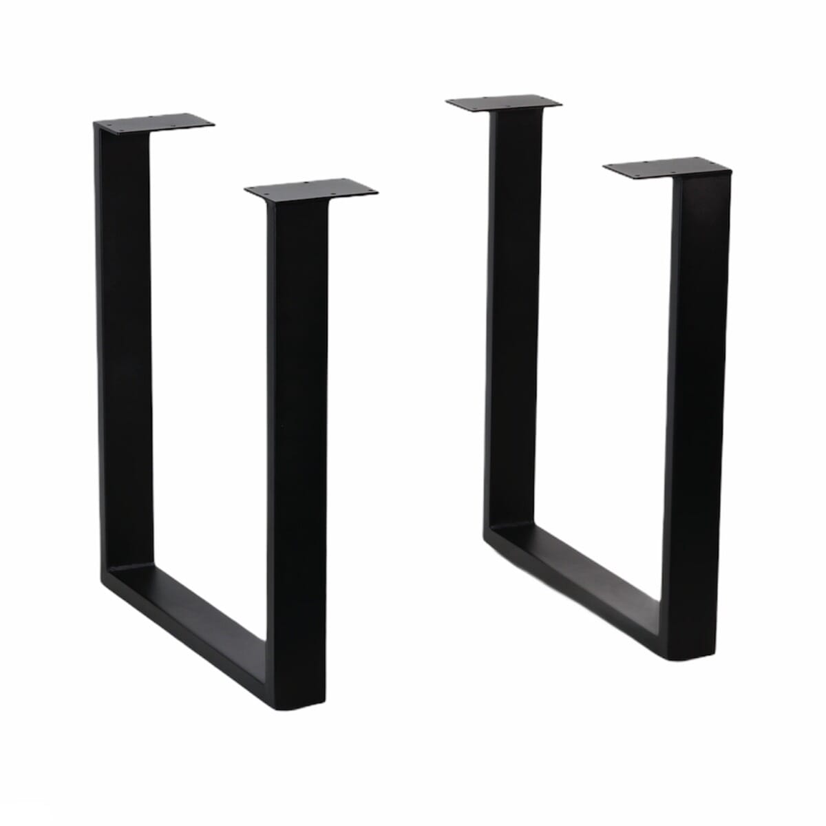pair of black powder coated square table base