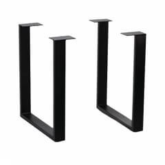 pair of black powder coated square table base
