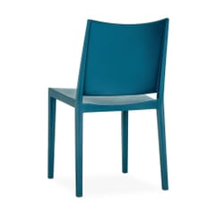 Stackable Outdoor Blue Resin Restaurant Chair with Square Back