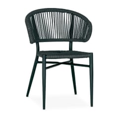 Stackable Outdoor Restaurant Rope Chair with Gray Seat and Back Material