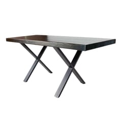 Black Powder-Coated Steel X-Shape Table Base (Set of 2)